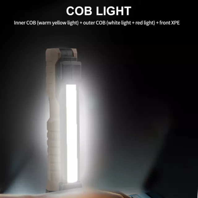 Portable COB LED Tatical Work Light Rechargeable Torch Lamp Flexible Flashlight 2