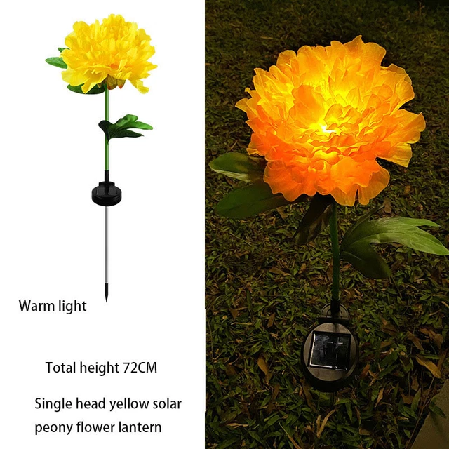 Solar Peony Flower  LED Stake Light Outdoor Waterproof Garden  Decorative Lamp