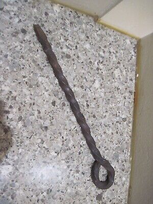 Vintage Hand Forged Twisted Wrought Iron  Screwdriver -9&1/4"