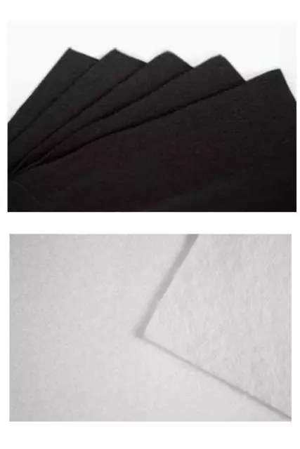 Feutrine coupon 30x25cm Noir ou Blanc blanche scrapbooking tissu