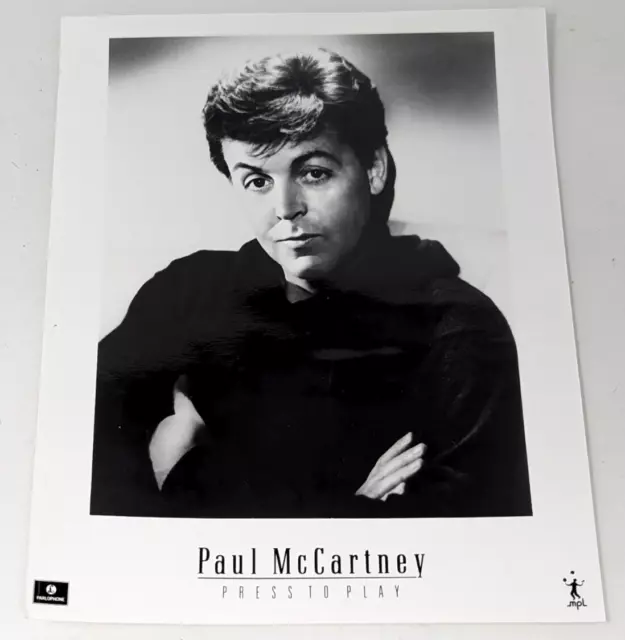 Vintage 1986 Paul McCartney Press to Play MPL Parlophone B&W 8x10 Photo BB21