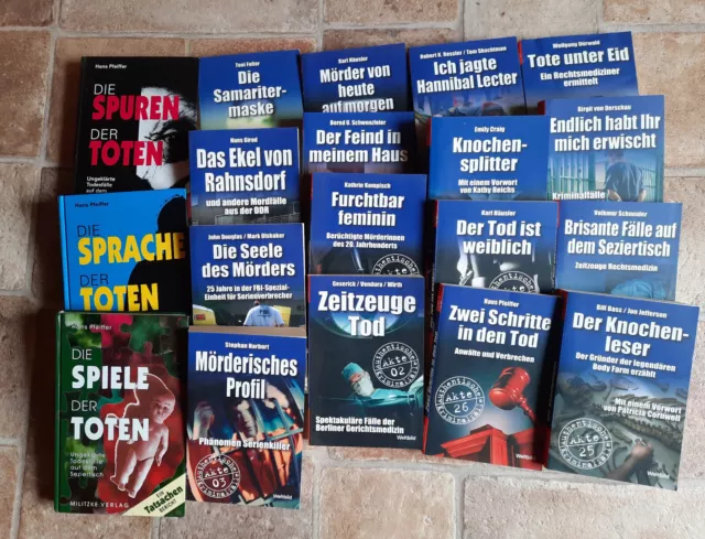 Bücherpaket Kriminalsachliteratur, Konvolut 19 Stück