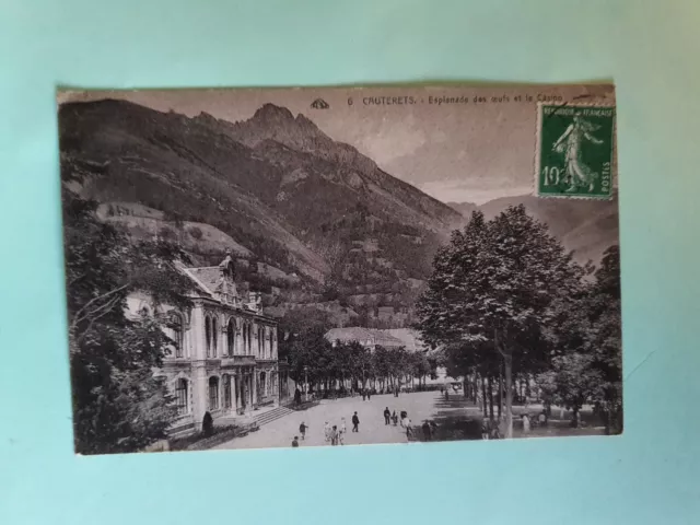 Carte postale des Haute-Pyrénées Cauteret Esplanade des oeufs et le Casino 1910