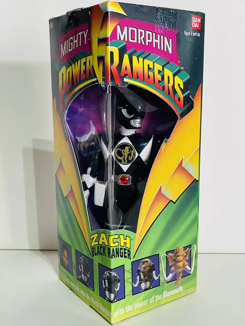 Power Rangers Mighty Morphin Black Ranger 30 cm Action Figure giocattolo ispirato al programma TV Classic, accessori Power Axe