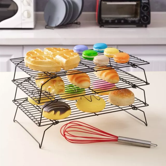 Somine 3-Tier Cooling Rack for Baking Non-Stick Stackable Baking Wire Racks Col 2