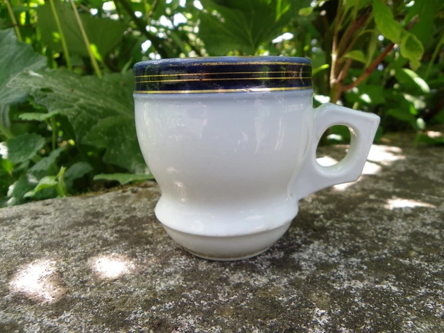 Tasse Brûlot En Porcelaine - Liseré Bleu Cobalt Et Filets Or