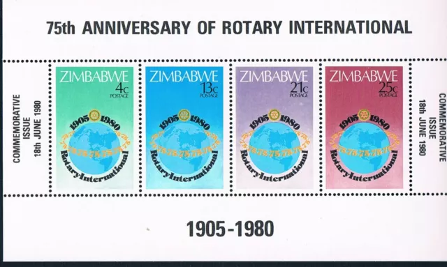 75. Jahrestag von Rotary International - Simbabwe 1980 - postfrisch; Kleinbogen