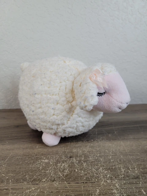 Bath & Body Works Sheep Lambie Lamb White Pink Ribbon Bow Plush Doll Stuffed A3