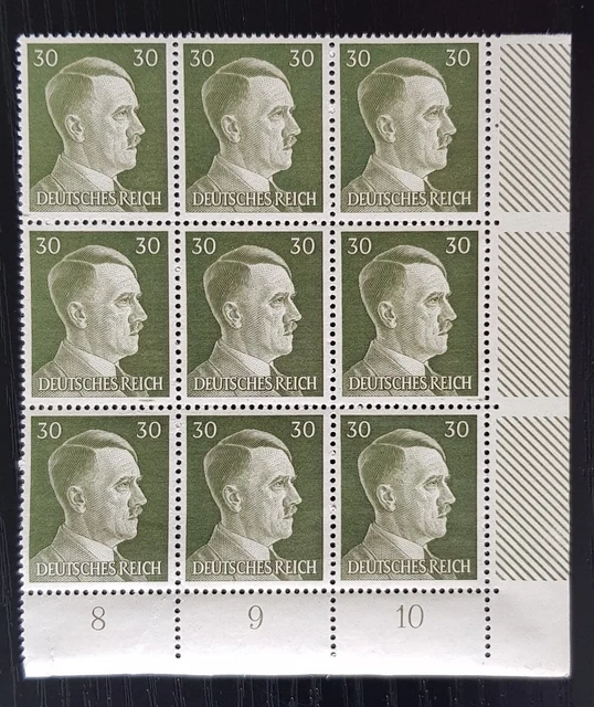 GERMAN EMPIRE THIRD REICH ORIGINAL 1941 ADOLF HITLER 30Pf STAMP BLOCK ...