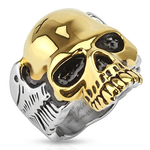 Chevalière Biker En Argent 925 Massif - Tête De Mort Style Route 66 - Bijou Homme
