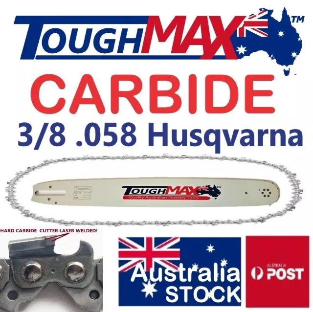 20 inch - 1x Bar 1x Tungsten Carbide Chain for Husq Saw .058 3/8 72DL ToughMax 20 inch - 1x Bar 1x Tungsten Carbide Chain for Husq Saw .058 3/8 72DL ToughMax