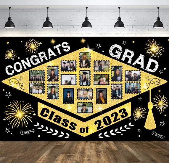 2023 CLASS OF 202 Graduation Decorations Party Congrats Grad Backdrop