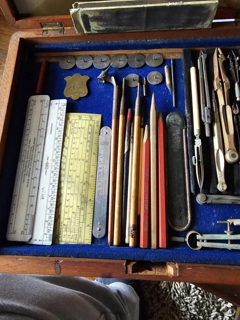 BOXED SET OF Vintage Architects Drawing Instruments £50.00 - PicClick UK