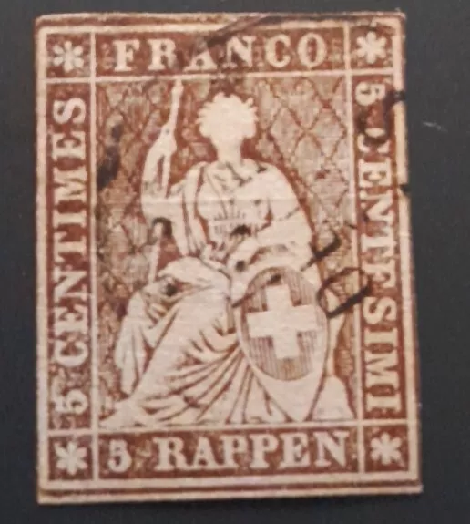 Schweiz Briefmarke Michel Nr.  13II gestempelt