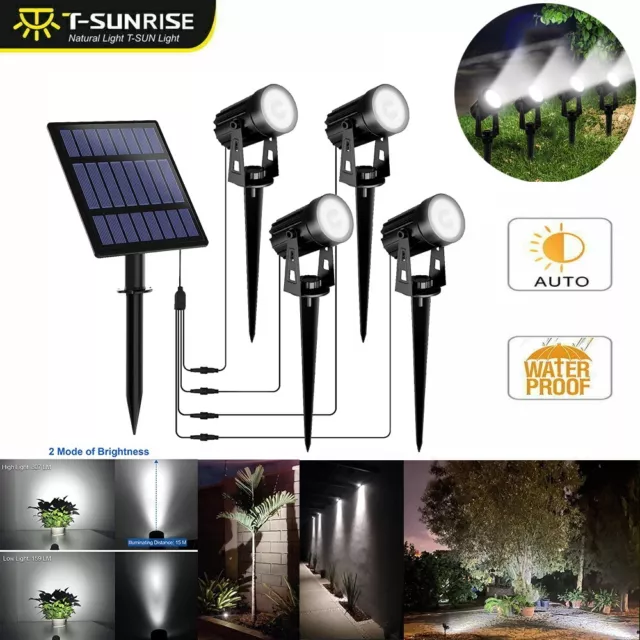 4 in 1 Solar Spot Lights Garden Outdoor Pathway Lawn Fence Floodlight Spotlight