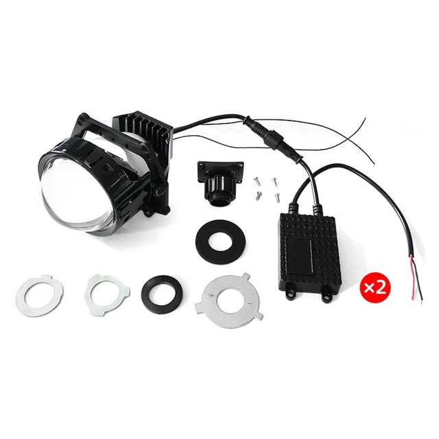 Installation pratique phares DEL voiture 3 double objectif H4 H7 9005 9006 45W