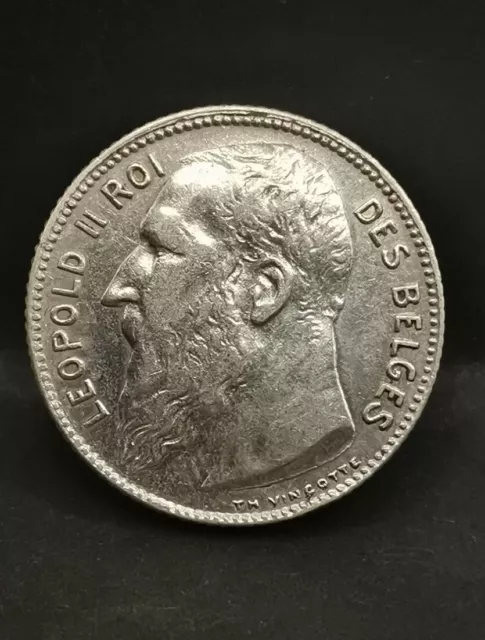 1 Franc Argent 1909 Leopold Ii Type Vincotte En Francais Belgique / Belgium