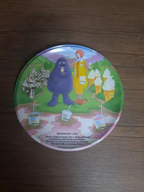 Vintage 1989 McDonalds Milkshake Lake  Ronald Grimice Plate 9 inch