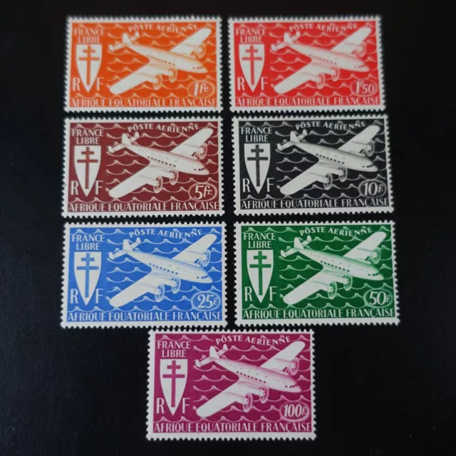 Afrique Equatoriale Française Aef Poste Aérienne Pa N°22/28 Neuf * Mh