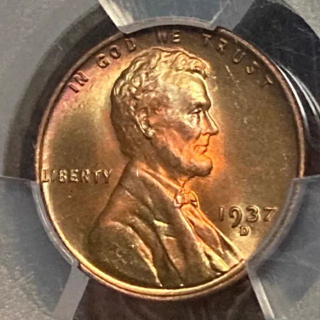 1937 D Lincoln Cent Wheat Penny 💥 MS66 RB 💥 Gem Uncirculated GU