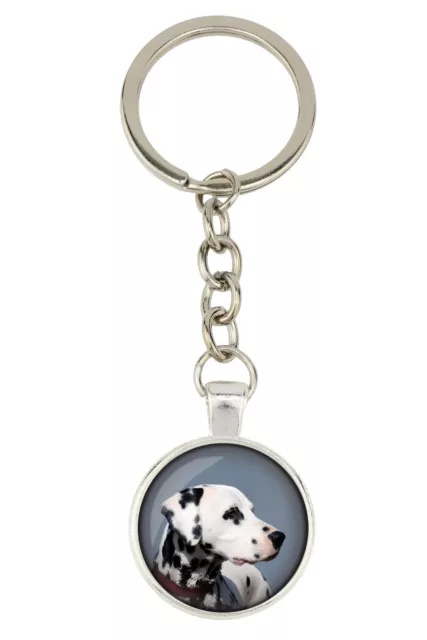 Dalmatian. Keyring for dog lovers. Photo jewellery. Handmade UK