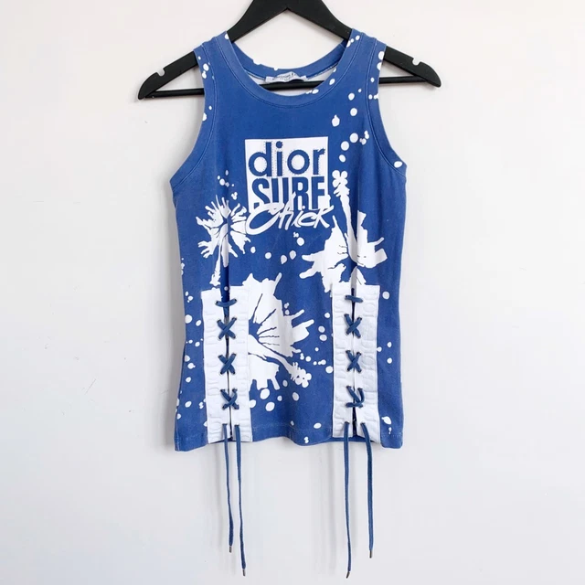 Vintage Womens CHRISTIAN DIOR Sleeveless Tank Top by John Galliano "surf chick"