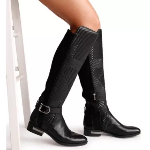 VINCE CAMUTO PORDALIA Over the Knee Quilted Riding Boots Size 8M Black 119.99 PicClick