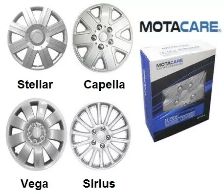 Wheel Trims Universal Plastic Silver Hub Caps Full Set Abs Car Trim 14" Inch Fit