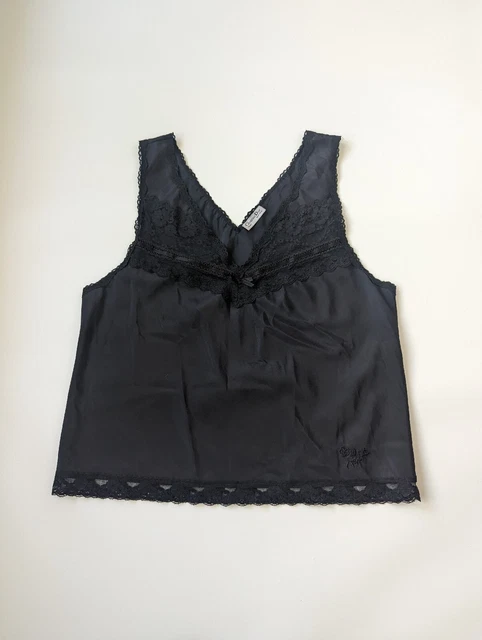 Vintage Christian Dior Black Lace Tank Top Lingerie S/M