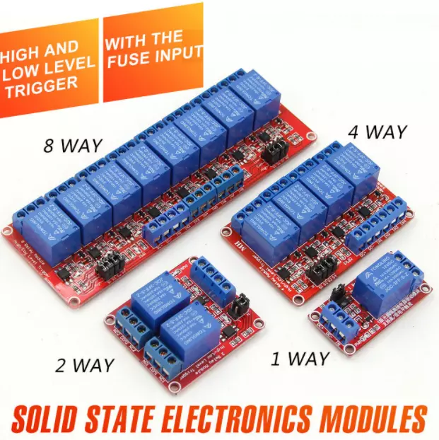 5V or 12V 1-2-4-8 Channel Relay High Low Level Optocoupler Module for Arduino PI 2