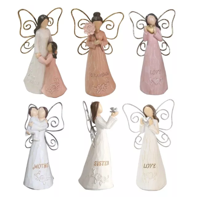 Cute Angle Mother Kids Ornaments Micro Landscape Figurine Resin Crafts Decor