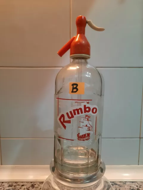 SIPHON RUMBO (B) SODA colección  AGUA DE SELTZ botella de cristal SIFON clásico