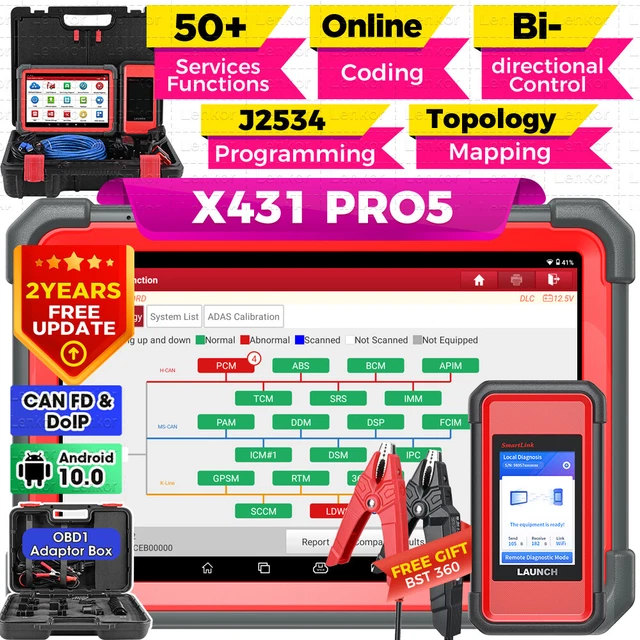LAUNCH [X431 PRO 5 Scan Tool]2024 J2534 Reprogramming Tool, ECU Online