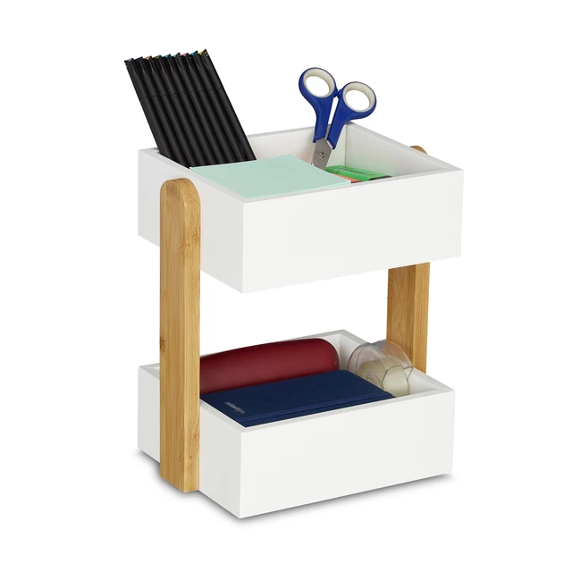 Schreibtisch Organizer Bambus Aufbewahrungsbox Schreibtischbutler Büro Organizer