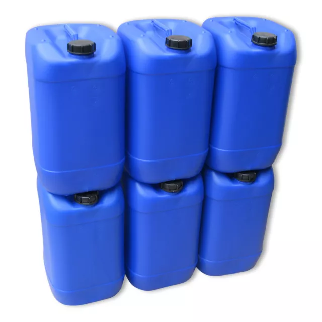 6 x 25 Liter Kanister blau Wasserkanister Getränkekanister Frischwasser Behälter