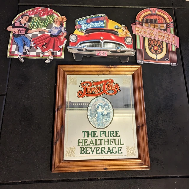 VINTAGE STYLE PEPSI COLA Advertising Mirror 1920's Mint Condition & X3