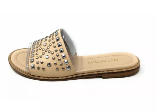 Enzo Angiolini Slides Summer Shoes Jaydra Studded Natural Women’s Size US 6 New 2