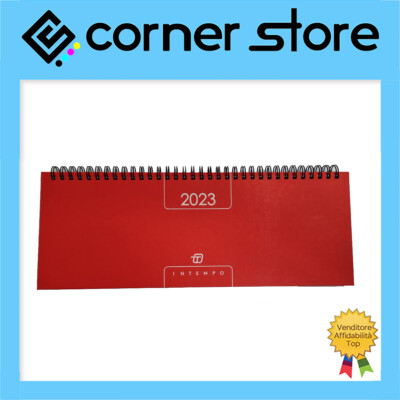 Planning Agenda Settimanale Verticale da Tavolo 2023-30x10cm Agenda Intempo Rosso 