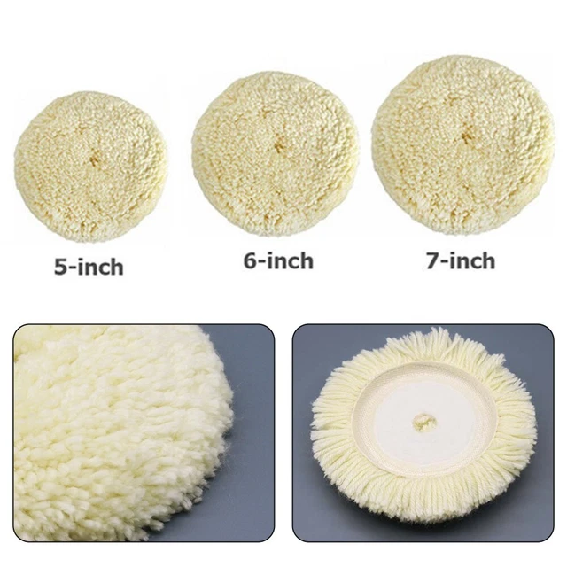 2pack Wool Polishing Pads 5-7 Buffing Pad Hook & Loop For Cutting & Polishing