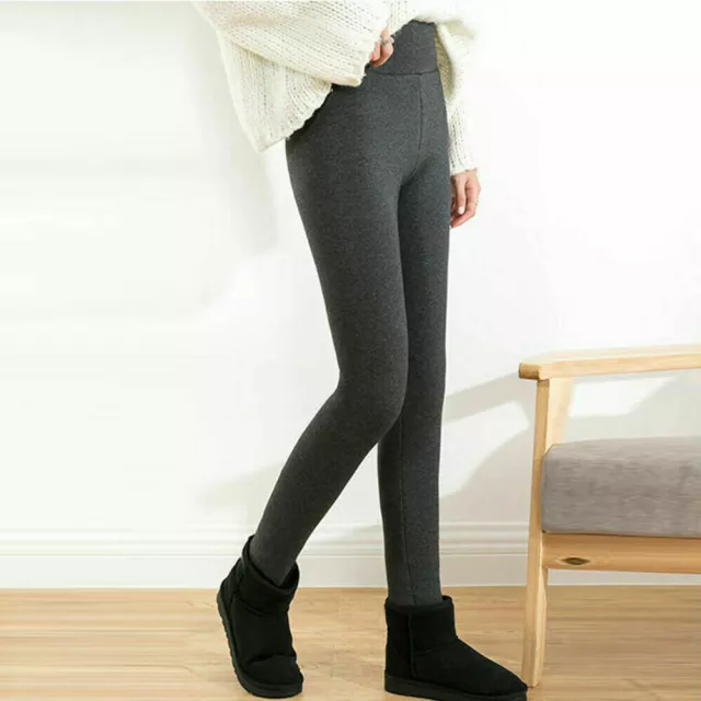 Womens Winter Thick Warm Soft Fleece Lined Thermal Stretchy Legging Pants S-3XL