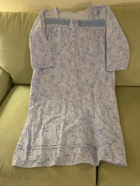 Women's Celestial Dreams Blue Print 3/4 Sleeve Nightgown Size Medium