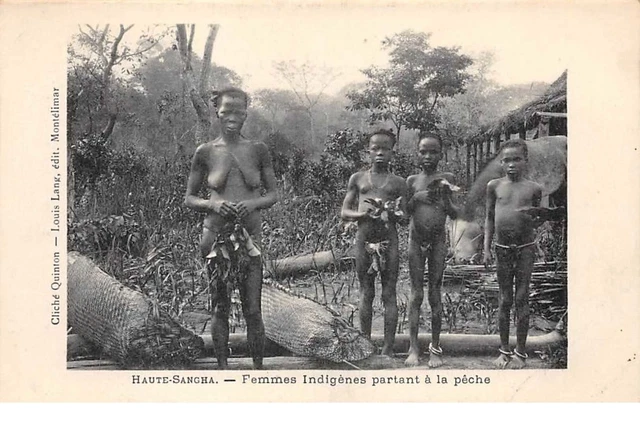congo fran�ais . n° 51088 . haute-sangha . femmes indigenes partant a la peche