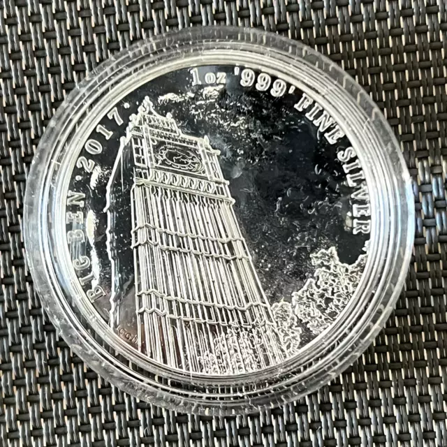 2017 UK - Landmarks of Britain - Big Ben - 2 Pounds EIIR 1oz Silver Coin BU