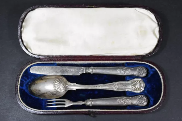 British Sterling Silver Christening Set - Victorian Sheffield 1840 - 61g