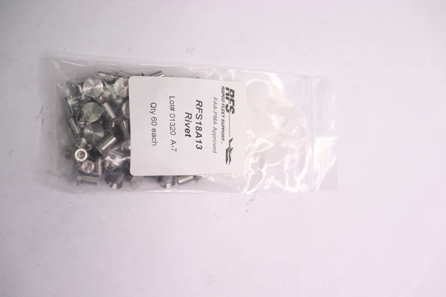 (60-Pk) Rapco Fleet Rivet Silver RFS18A13