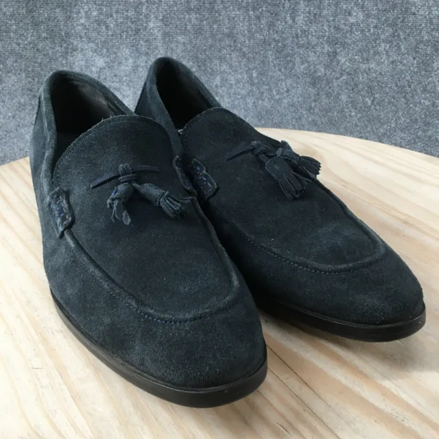 Alfani Shoes Mens 11.5 M Declan Tassel Loafers Blue Leather Casual Almond Toe 3