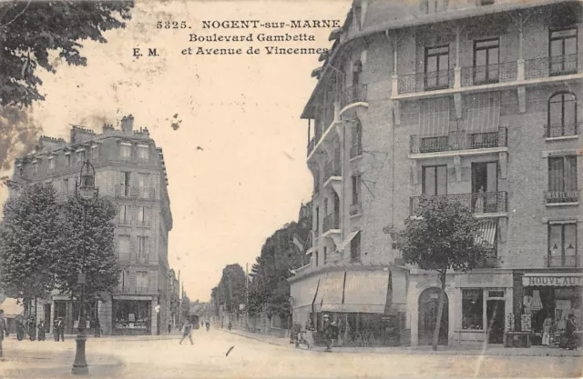 Cpa 94 Nogent Sur Marne / Boulevard Gambetta / Avenue De Vincennes