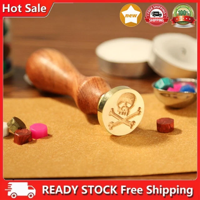 Retro envelope wax seal stamp wood handle seal paint DIY craft (F064)