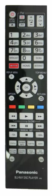 Panasonic 3D Netflix Blu Ray DVD Player Remote Control - DMP-BDT700