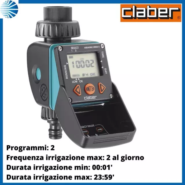 Centralina programmatore per irrigazione giaridno orto prato claber aquauno 8428